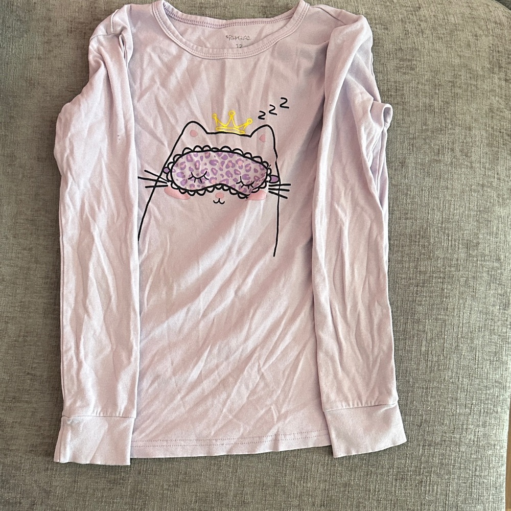 Kids Long Sleeve Cat PJ set